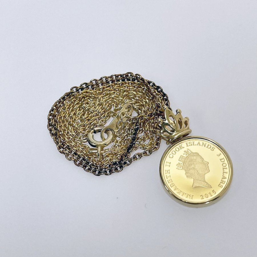 スヌーピー 65周年記念コイン 1/25oz ペンダントトップ ネックレス K24 
